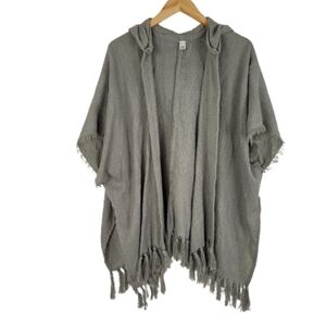 Vintage gray knit tassle kimono cardigan